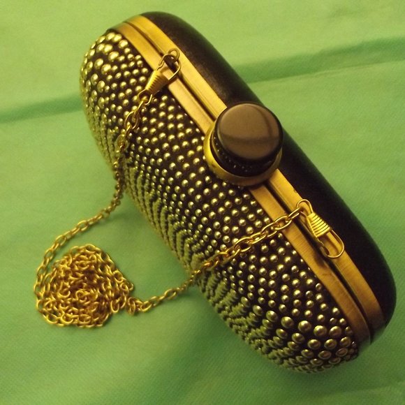 MINI BAG/CROSSBODY/CLUTCH/GOLD STUDDED - Picture 3 of 7